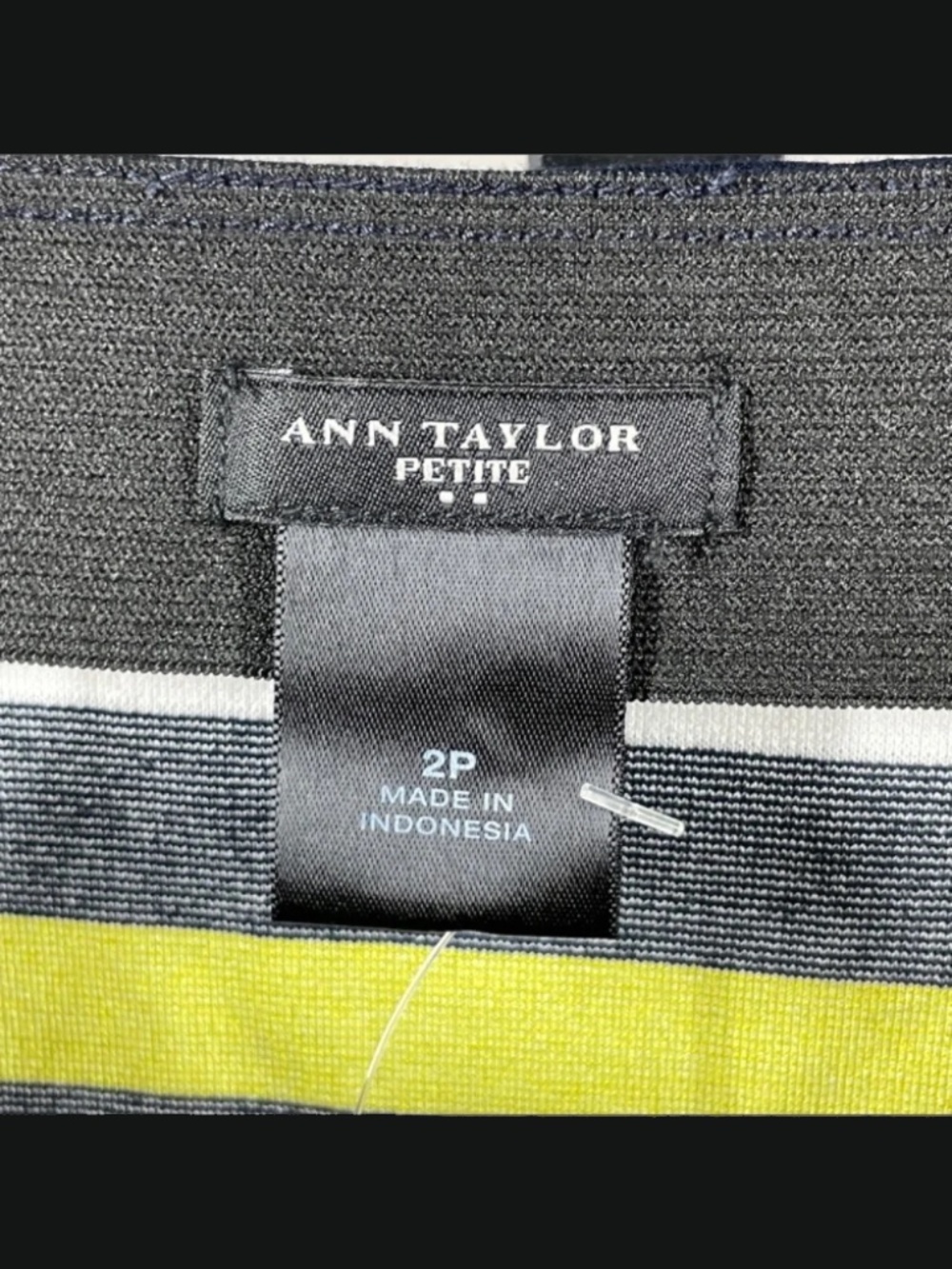NEW Ann Taylor Skirt Womens 2 petite blue green stripe pencil preppy classic - Picture 2 of 7